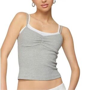 EDIKTED Lilian Layered Striped Tank Top